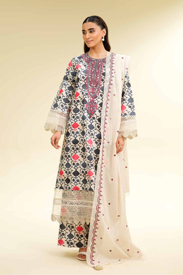 Nishat Linen 3 Piece - Printed Embroidered Suit - 42501364 Online Shopping